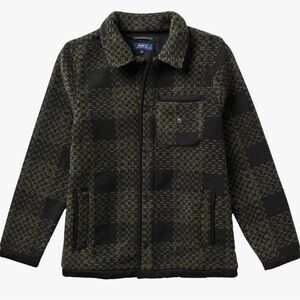 Roark Olive and Black Patterned Fleece Jacket